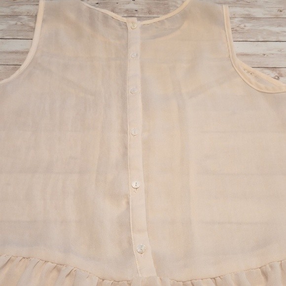 Forever 21 Cream Lace Peplum Chiffon Top | Boho Top | Crop Top - Picture 9 of 12